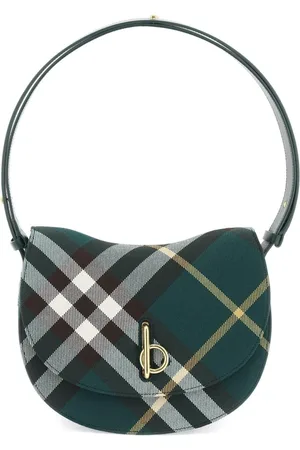 Burberry Taske, Dame, Grøn, ONE SIZE, Uld, Rocking Horse Checked Skuldertaske
