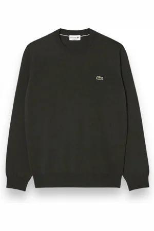 Lacoste Strik, Herre, Grå, 2XL, Uld, Crewneck Sweater