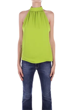 Liu Jo Top, Dame, Grøn, S, Polyester, Grøn Ærmeløs Strikket Top med Lynlås