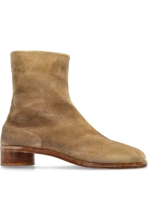 Maison Margiela Sko, Herre, , 42 EU, Læder, Heeled Ankelstøvler med Tabi-udskæring