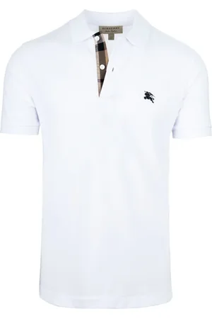 Burberry Top, Herre, Hvid, 2XL, Bomuld, Knappet poloshirt