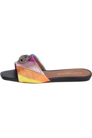 Kurt Geiger Sko, Dame, Flerfarvet, 36 EU, Læder, Regnbue Ørn Læder Flade Sandaler
