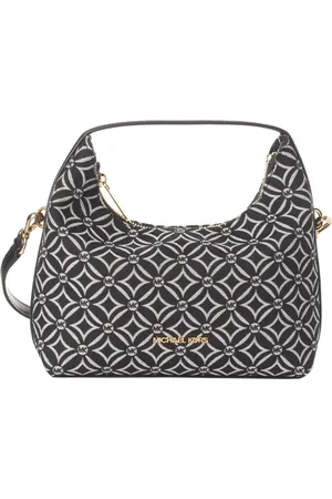 Michael Kors Taske, Dame, Sort, ONE SIZE, Bomuld, Geometrisk Hobo Taske med Lynlåslukning