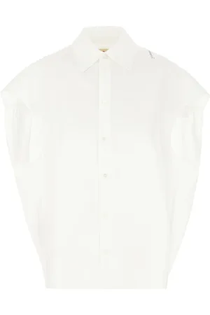 Marni Bluser & Skjorter, Dame, Hvid, XS, Bomuld, Logo Broderet Poplin Skjorte