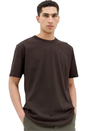 DRIES VAN NOTEN Top, Herre, Brun, S, Bomuld, Bomuldsjersey T-shirt med Rund Hals