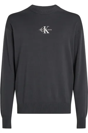 Calvin Klein Strik, Herre, Blå, 2XL, Bomuld, Blå Bomulds Sweater Regular Fit