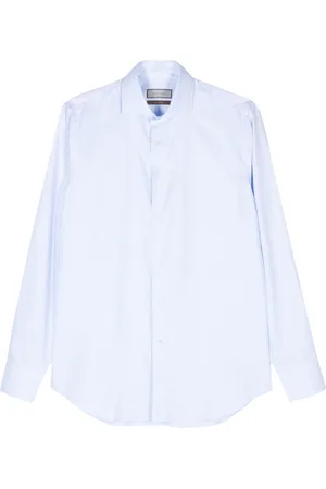 CANALI Skjorte, Herre, Blå, XL, Bomuld, Impeccabile Cotton Dress Shirt