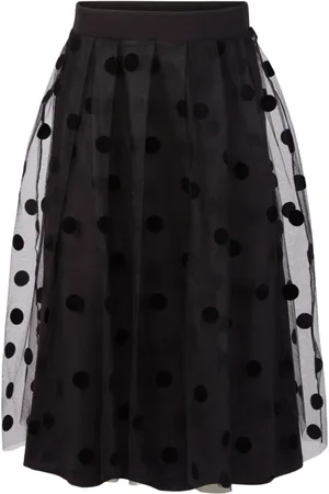 Nina Ricci Nederdel, Dame, Sort, M, Tyl, Sort Polkaprikket Tyl Nederdel