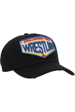 Dsquared2 Tilbehør, Herre, Sort, ONE SIZE, Bomuld, Wrestling Patch Baseball Cap