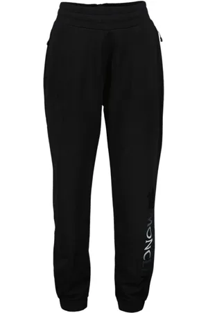 Moncler Bukser, Dame, Sort, M, Bomuld, Logo Joggingbukser Straight Cut