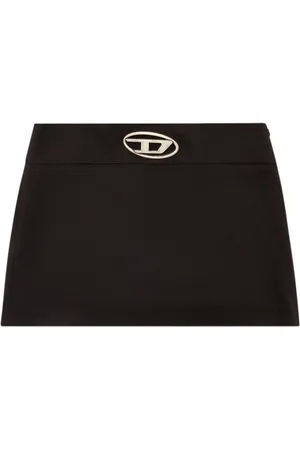 Diesel Nederdel, Dame, Sort, XL, Uld, O-Dixy Mini Skirt