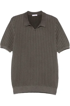 Boglioli Top, Herre, Grå, S, Strikket Poloshirt
