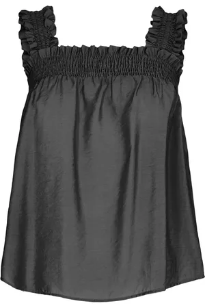 Co`Couture Top, Dame, Sort, XS, Uld, Smock Strap Top Bluse