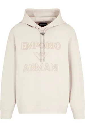 Emporio Armani Sweathshirts & Hoodies, Herre, , M, Broderet hættetrøje med logo detalje