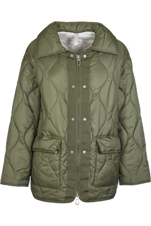 Duno Frakke, Dame, Grøn, M, Tyl, Military Style Quilted Coat