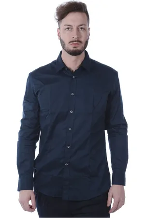 D.A. Daniele Alessandrini Skjorte, Herre, Blå, 3XL, Bomuld, Basic Skjorte