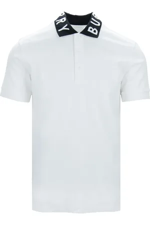 Burberry Top, Herre, Hvid, XL, Bomuld, Basic Polo Shirt med Logo