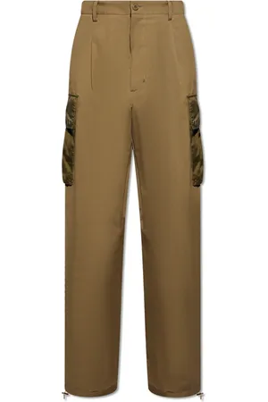 Moncler Bukser, Herre, Grøn, M, Bomuld, Logo-Patch Straight-Leg Cargo Bukser