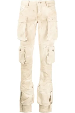 The Attico Jeans, Dame, , W27, Bomuld, Elegante Taupe Lange Bukser