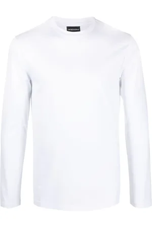 Emporio Armani Top, Herre, Hvid, 2XL, Bomuld, Langærmet Top