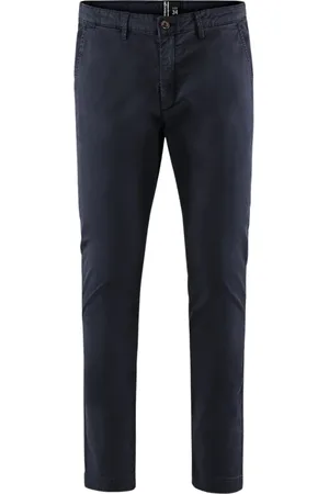 Bomboogie Bukser, Herre, Blå, W36, Bomuld, Slim Fit Chino Bukser i Gabardine