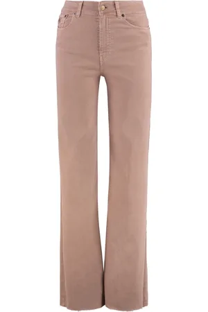 Lois Jeans, Dame, Lyserød, W25, Bomuld, Flared Jeans med flossede kanter