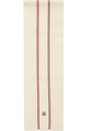 Moncler Tilbehør, Herre, , ONE SIZE, Uld, Trikolore Uldtørklæde - Creme