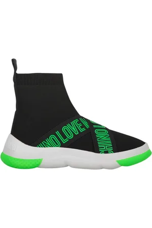 Moschino Sko, Dame, Sort, 35 EU, Polyester, Strikkede Sneakers i Sok-stil