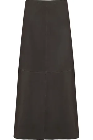 By Malene Birger Nederdel, Dame, Brun, S, Læder, Læder Maxi Nederdel i Lammeskind