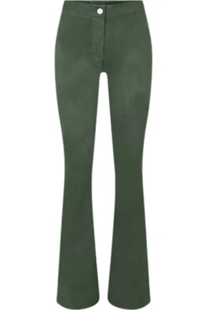 arma leder Bukser, Dame, Grøn, S, Grøn Bootcut Ruskind Bukser Kvinder Vintage