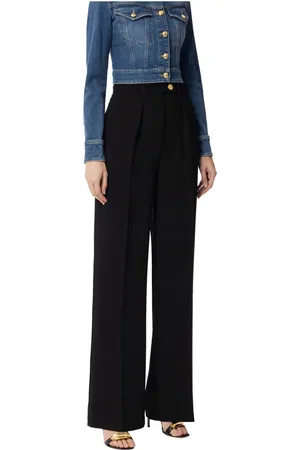 Elisabetta Franchi Bukser, Dame, Sort, XS, Polyester, Bredbenet Damebukser