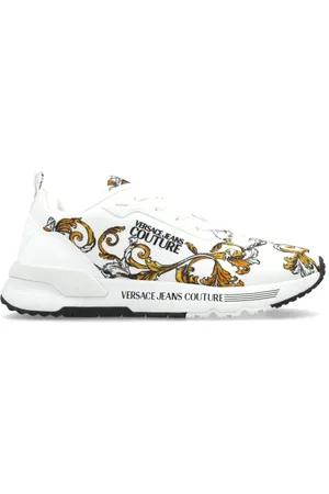 VERSACE Sko, Dame, Hvid, 38 EU, Uld, Sneakers med barokmønster