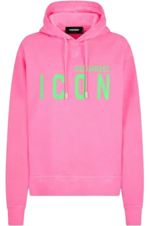 Dsquared2 Sweathshirts & Hoodies, Dame, Lyserød, XS, Bomuld, Icon Cool Fit Hættetrøje