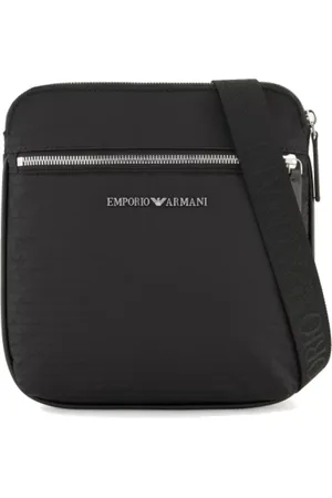 Emporio Armani Taske, Herre, Sort, ONE SIZE, Uld, Nylon Jacquard Logo Skuldertaske