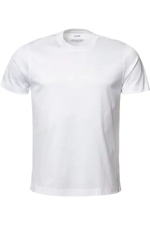 Eton Top, Herre, Hvid, 3XL, Bomuld, Luksuriøs Crewneck T-shirt i Bomuld