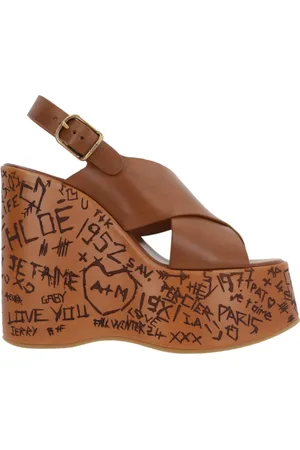 Chloé Sko, Dame, Brun, 39 EU, Uld, Maxime Wedge Sandaler
