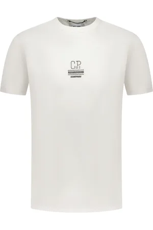 C.P. Company Top, Herre, Hvid, S, Bomuld, Hvid Bomuld Regular Fit T-shirt