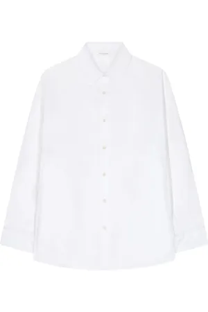 DRIES VAN NOTEN Bluser & Skjorter, Dame, Hvid, S, Bomuld, Klassisk Skjorte med Krave
