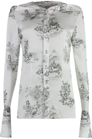 COPERNI Bluser & Skjorter, Dame, Hvid, S, Uld, Hooded Twill Skjorte med Knaplukning