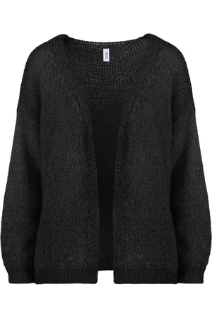 Bomboogie Strik, Dame, Sort, L, Uld, Hyggelig Mohair Blandet Vinter Cardigan