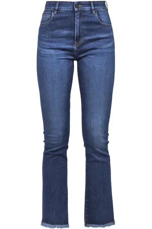 LIVIANA CONTI Jeans, Dame, Blå, W28, Bomuld, Cropped Trombetta Jeans