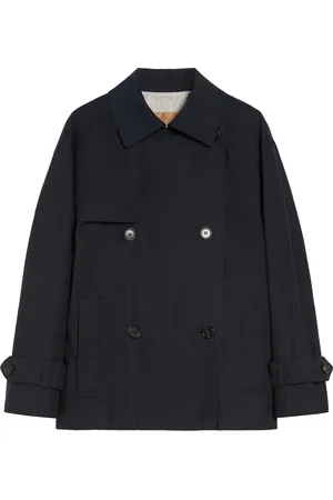 Max Mara Frakke, Dame, Blå, S, Bomuld, Zeno Double-Breasted Frakke