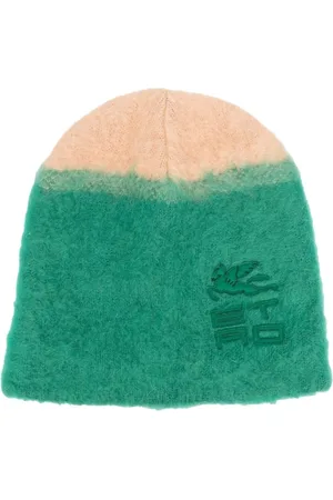 Etro Tilbehør, Dame, Grøn, ONE SIZE, Uld, Beanie Med Logo