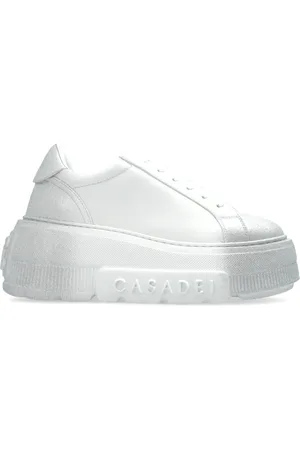 Casadei Sko, Dame, Hvid, 38 1/2 EU, Uld, Wedge Sneakers