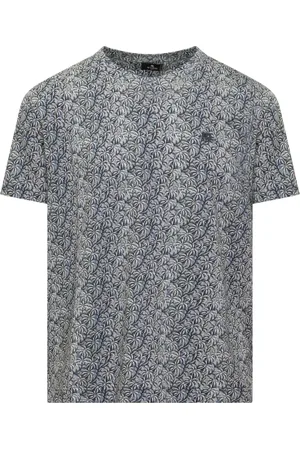Etro Top, Herre, Blå, XL, Uld, Roma T-Shirt