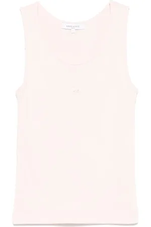 Maison Kitsuné Top, Dame, Lyserød, M, Bomuld, Scoop Neck Ærmeløs Top