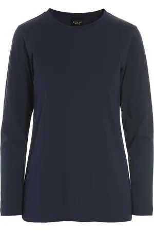 Bitte Kai Rand Top, Dame, Blå, M, Bomuld, Dark Midnight Cotton Blouse