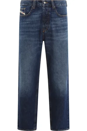 Diesel Jeans, Herre, Blå, W34, Bomuld, D-Macs Straight Jeans
