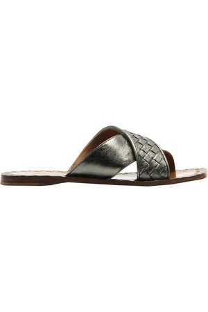 Bottega Veneta Sko, Dame, Grå, 36 EU, Læder, Vævede læder sandaler
