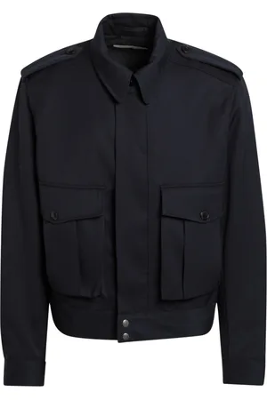 DRIES VAN NOTEN Jakke, Herre, Blå, L, Uld, Stilfuld Bomberjakke